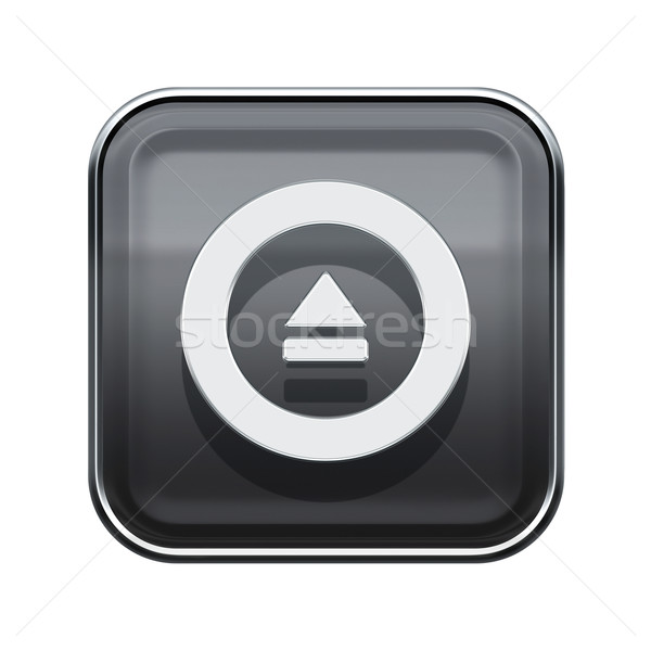 Eject icon glossy grey, isolated on white background Stock photo © zeffss