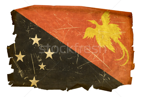 Papua New Guinea flag old, isolated on white background Stock photo © zeffss