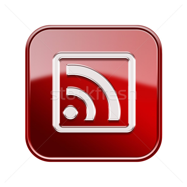 Wifi icona lucido rosso isolato bianco Foto d'archivio © zeffss