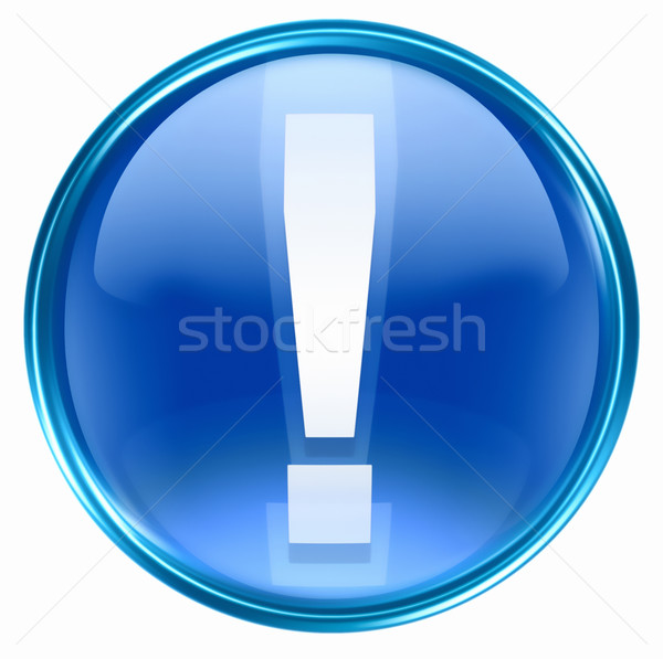 Exclamation symbol icon blue, isolated on white background Stock photo © zeffss
