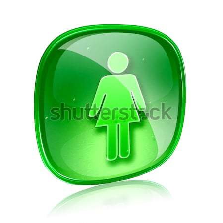 woman icon green, isolated on white background. Stock photo © zeffss