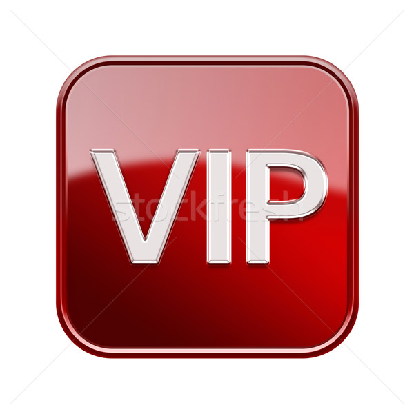 Foto stock: Vip · ícone · vermelho · isolado · branco · internet