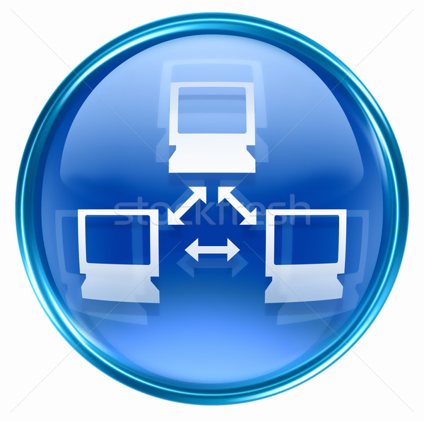 Network icon blue, isolated on white background. Stock photo © zeffss
