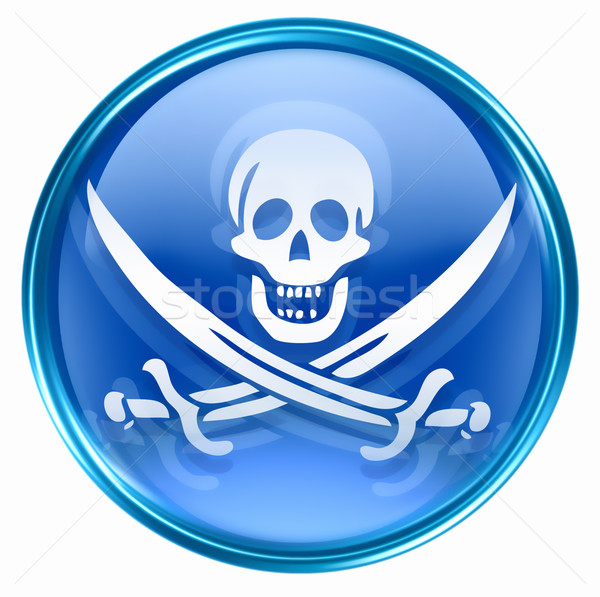 Pirate icon blue, isolated on white background.  Stock photo © zeffss