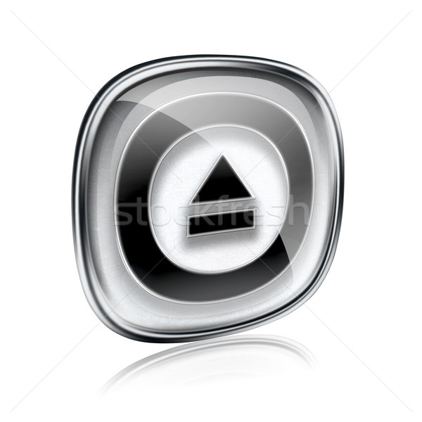 Eject icon grey glass, isolated on white background. Stock photo © zeffss
