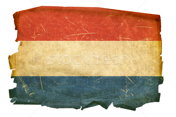 Nederlands vlag oude geïsoleerd witte schilderij Stockfoto © zeffss