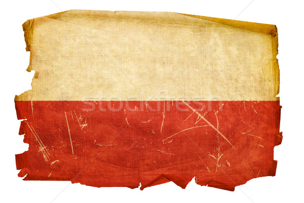Lengyelország zászló öreg izolált fehér festmény Stock fotó © zeffss