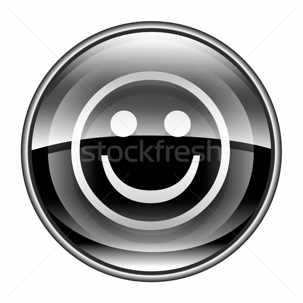 Foto stock: Rosto · sorridente · preto · isolado · branco · feliz · teia