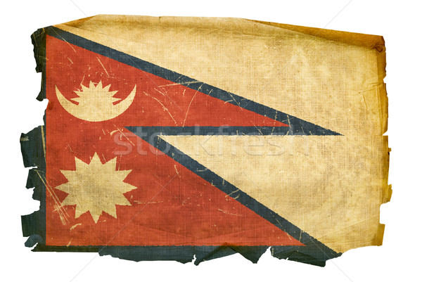 Nepal Flag old, isolated on white background Stock photo © zeffss