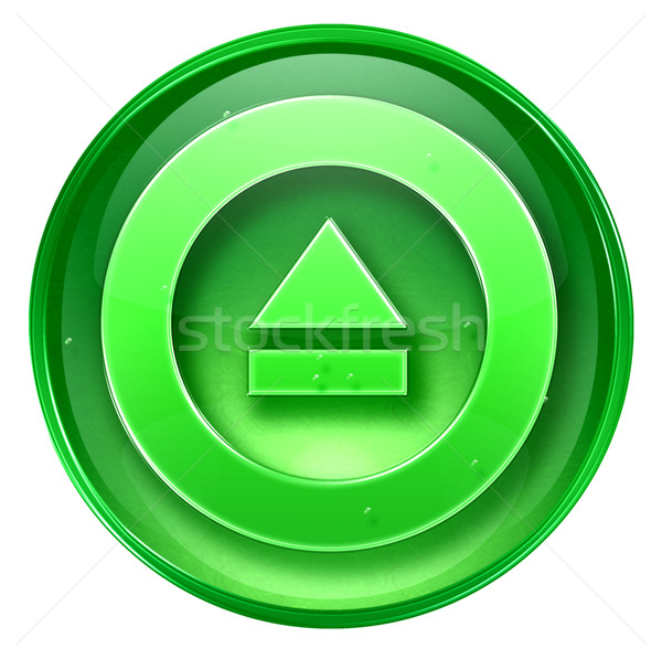 Eject icon green, isolated on white background. Stock photo © zeffss