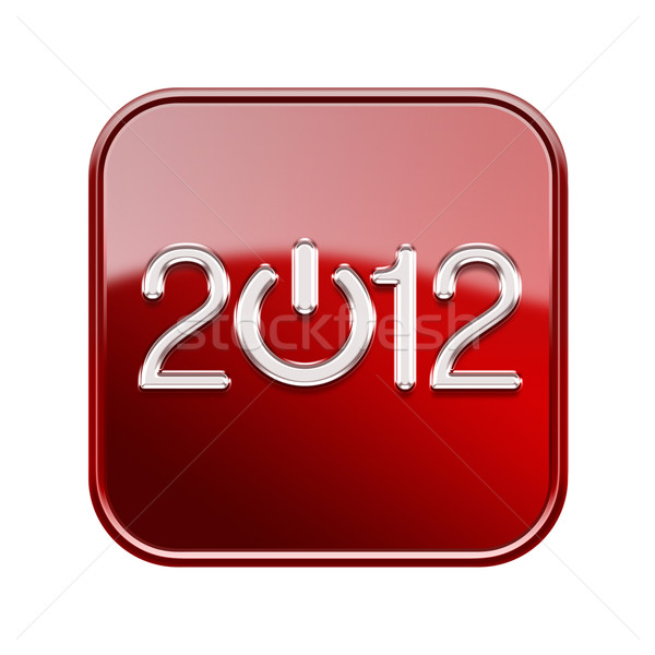 Jahr 2012 Symbol glänzend rot isoliert Stock foto © zeffss