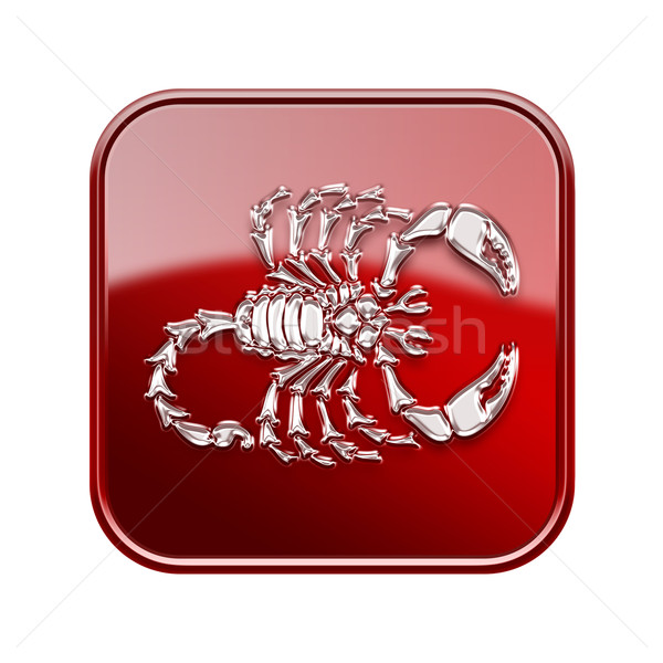 Scorpio zodiac icon red, isolated on white background Stock photo © zeffss