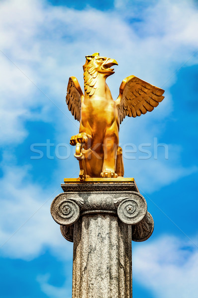 Griffin sculpture on pedestal Stock photo © zeffss