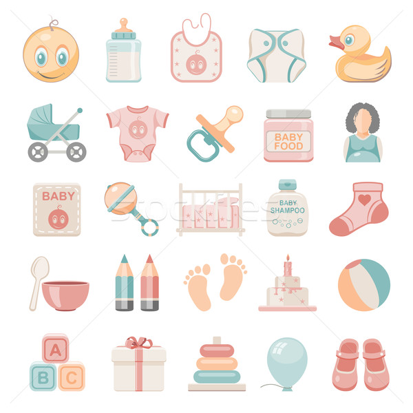 Flat Icons - Baby Stock photo © zelimirz