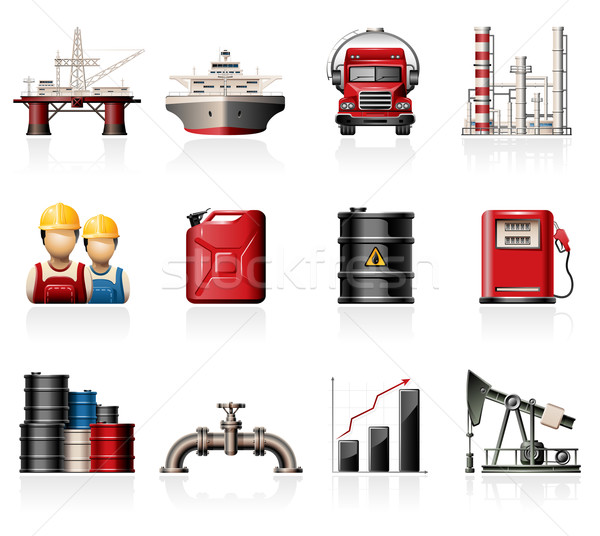 Oil Industry Icon Set Stock photo © zelimirz