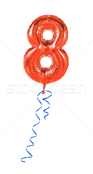 Red balloon with ribbon - Number 8 Stock photo © Zerbor
