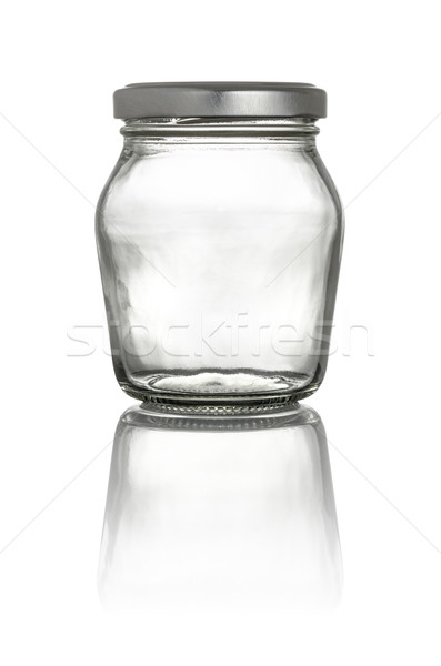 Stock photo: Isolated glass jar with lid on a white background