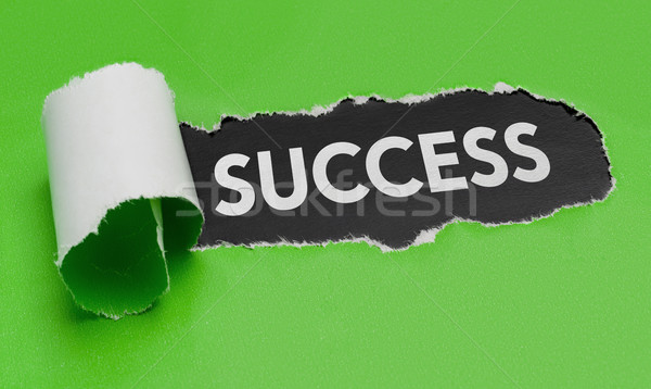 Torn green paper revealing the word Success Stock photo © Zerbor