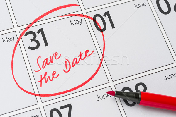 Stock photo: Save the Date written on a calendar - May 31