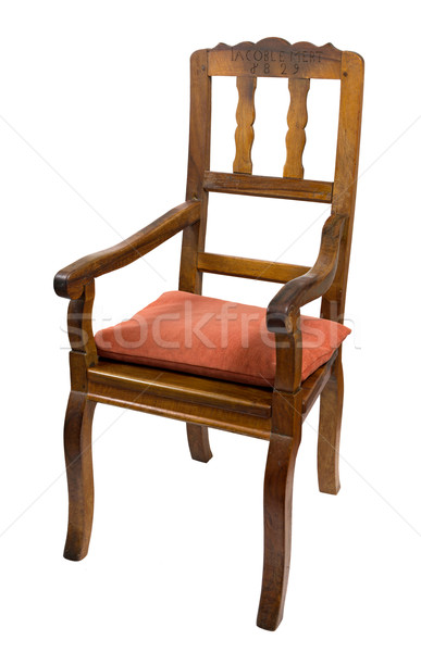 Stock photo: antique armchair made of walnut wood from the biedermeier time