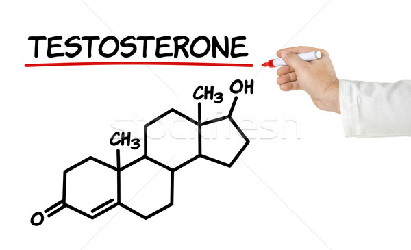 Chemical formula of testosterone on a white background Stock photo © Zerbor