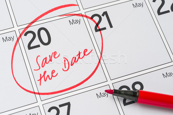 Save the Date written on a calendar - May 20 Stock photo © Zerbor