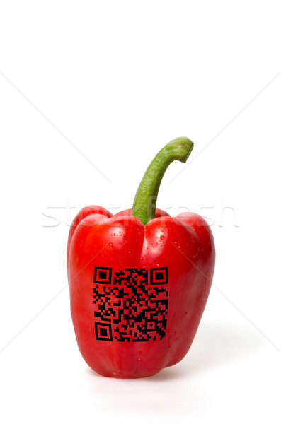 Stock photo: pepper with qr code