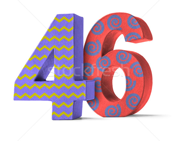 Colorful Paper Mache Number on a white background  - Number 46 Stock photo © Zerbor