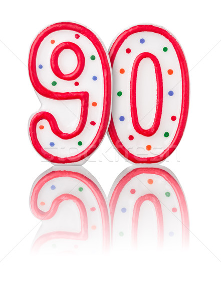 Red number 90 with reflection Stock photo © Zerbor