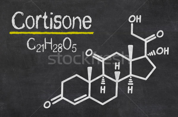 Blackboard with the chemical formula of Cortisone Stock photo © Zerbor