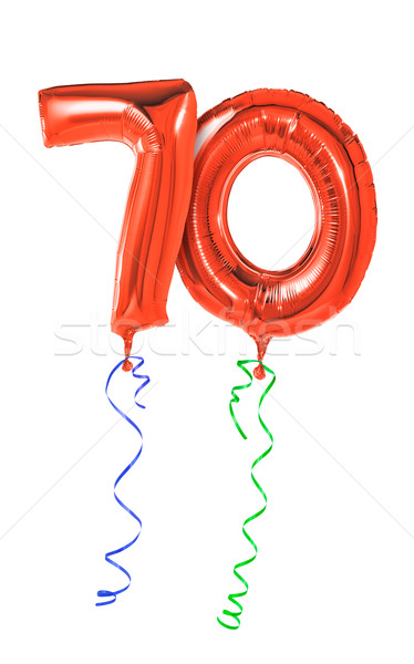 Roşu baloane panglică număr petrecere marketing Imagine de stoc © Zerbor