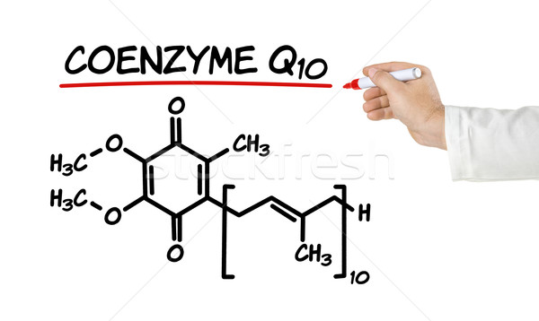 Chemical formula of coenzyme q10 on a white background Stock photo © Zerbor