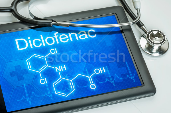 Tablet with the chemical formula of diclofenac Stock photo © Zerbor