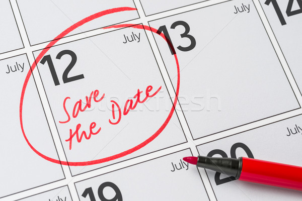 Save the Date written on a calendar - July 12 Stock photo © Zerbor