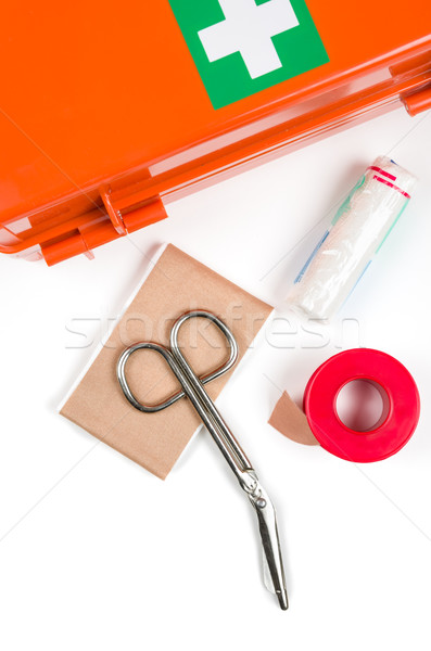 Stock photo: First Aid Kit with dressing material