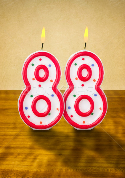égő születésnapi gyertyák szám fa felirat naptár Stock fotó © Zerbor