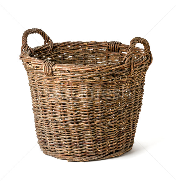 Empty wicker basket on a white background Stock photo © Zerbor