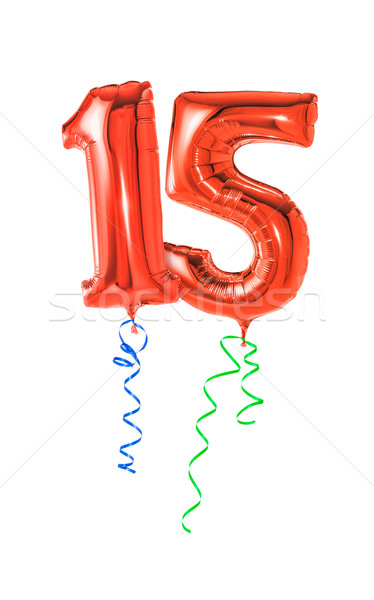 Red balloons with ribbon - Number 15 Stock photo © Zerbor
