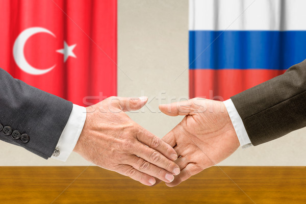 Turquia Rússia apertar a mão negócio mãos sucesso Foto stock © Zerbor