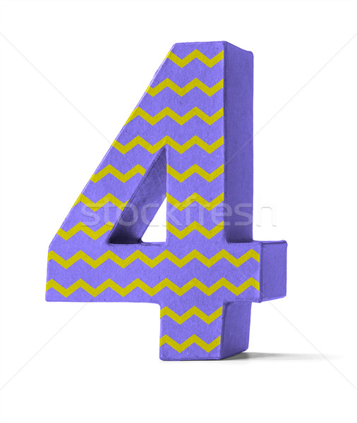 Colorful Paper Mache Number on a white background  - Number 4 Stock photo © Zerbor