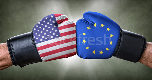 A boxing match between the USA and the European Union Stock photo © Zerbor