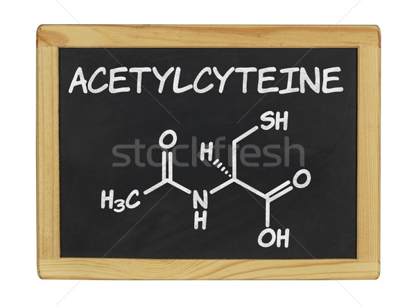 chemical formula of acetylcysteine on a blackboard Stock photo © Zerbor