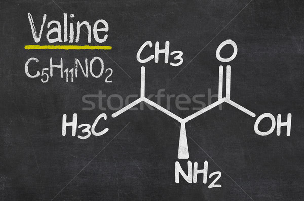 Blackboard with the chemical formula of Valine Stock photo © Zerbor