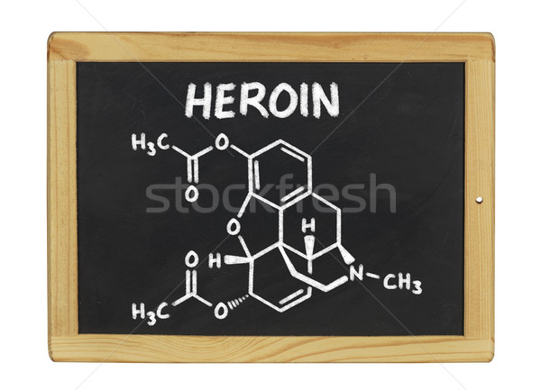 chemical formula of heroin on a blackboard Stock photo © Zerbor