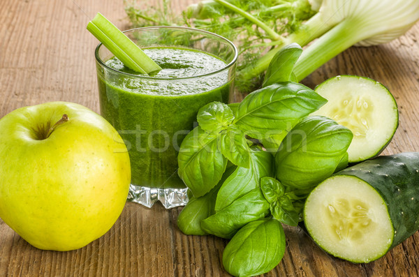 Smoothie vert fraîches ingrédients verre santé vert [[stock_photo]] © Zerbor