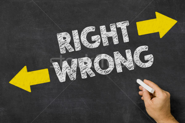 Right or Wrong written on a blackboard Stock photo © Zerbor