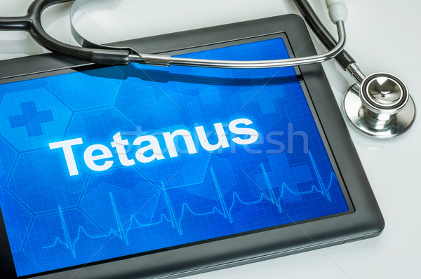 Tablet with the diagnosis Tetanus on the display Stock photo © Zerbor