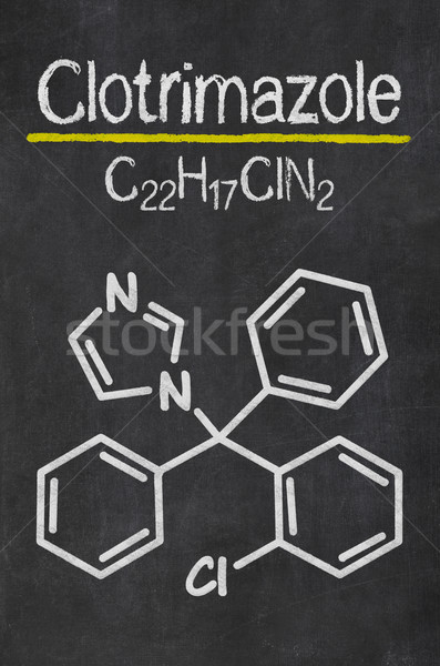 Blackboard with the chemical formula of Clotrimazole Stock photo © Zerbor