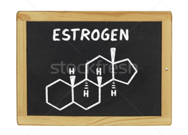 chemical formula of estrogen on a blackboard Stock photo © Zerbor