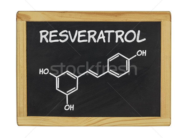 chemical formula of Reveratrol on a blackboard Stock photo © Zerbor